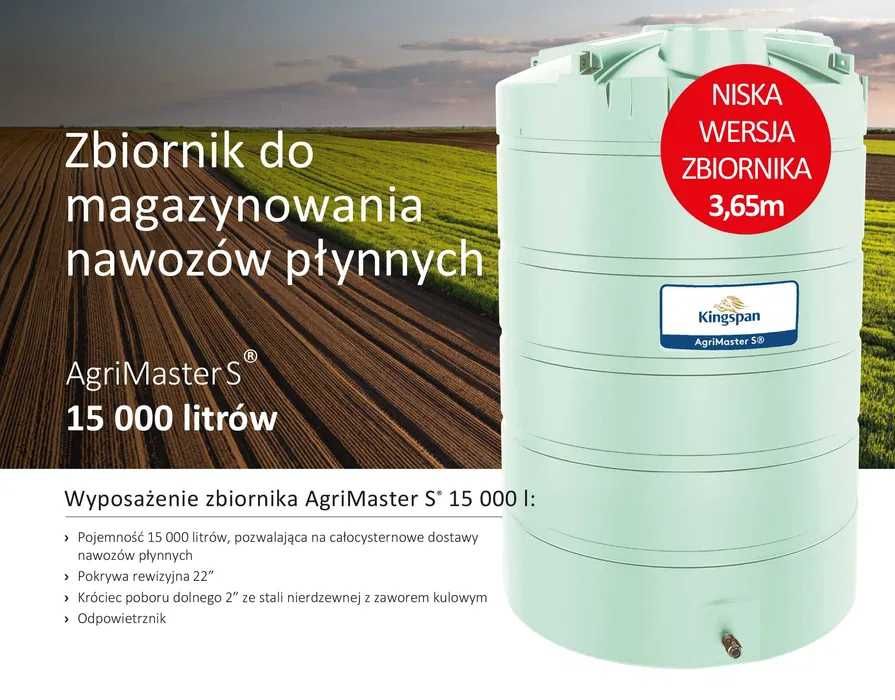 Zbiornik do RSM, nawozów - AgriMaster® 15000L NISKI - Cena Brutto