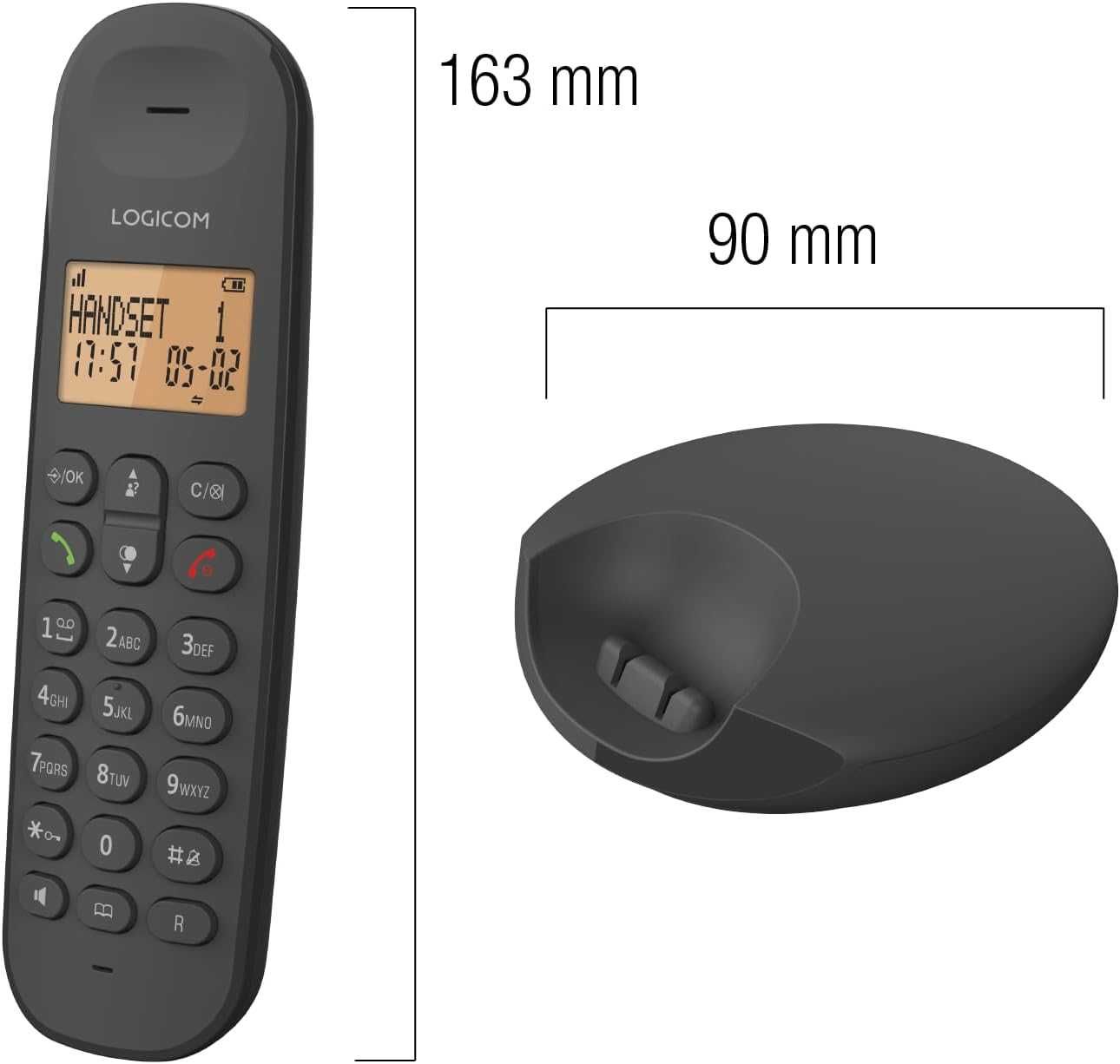 Telefon stacjonarny bezprzewodowy Logicom ILOA 150 czarny