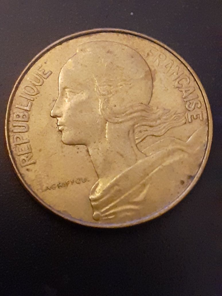 Antiga Moeda de 10 Reis 1888 Rei D Luís I Monarquia  10 cêntimos Franç
