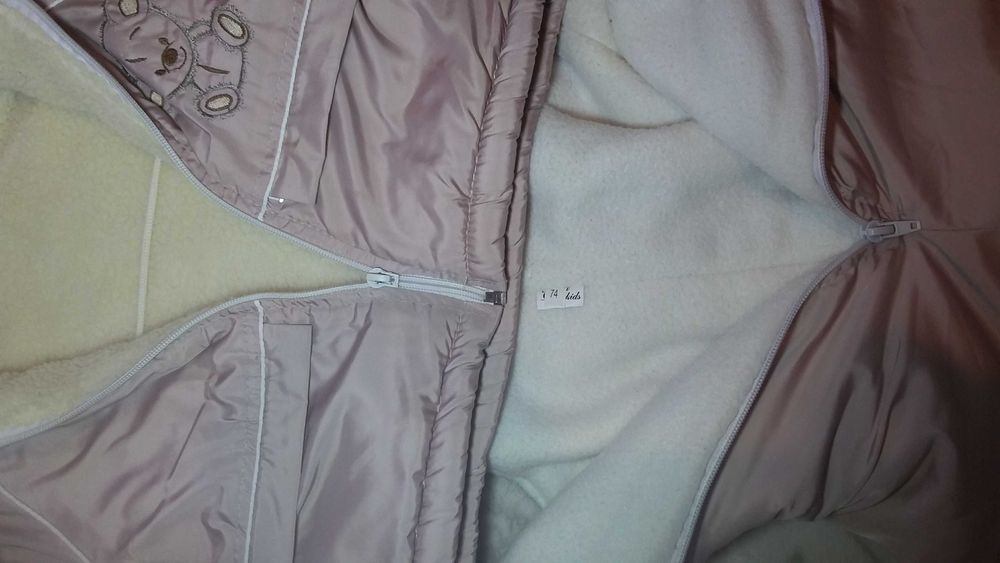 Конверт-трансформер, зимний комбинезон на овчине, 0-18 мес.