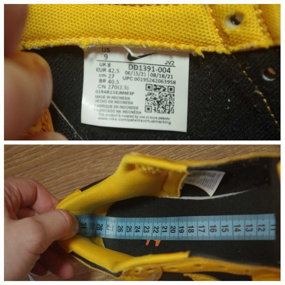 Кроссовки Nike Dunk low yellow black DD1391-004 оригінал 42,5 розмір