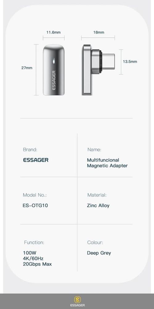 Adapter magnetyczny 100-W USB-C/ MacBook/iPad/iPhone