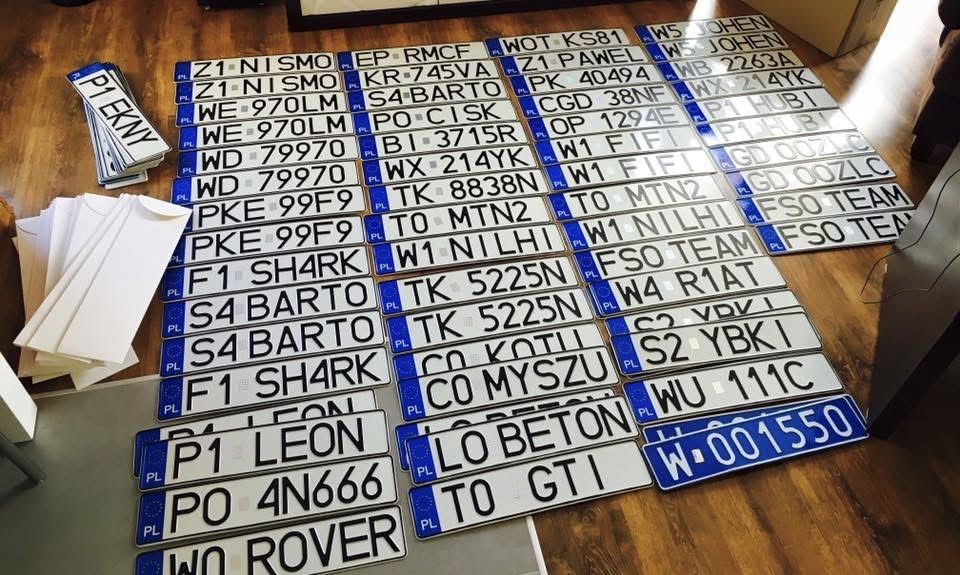 Dorabianie Tablic rejestracyjnych