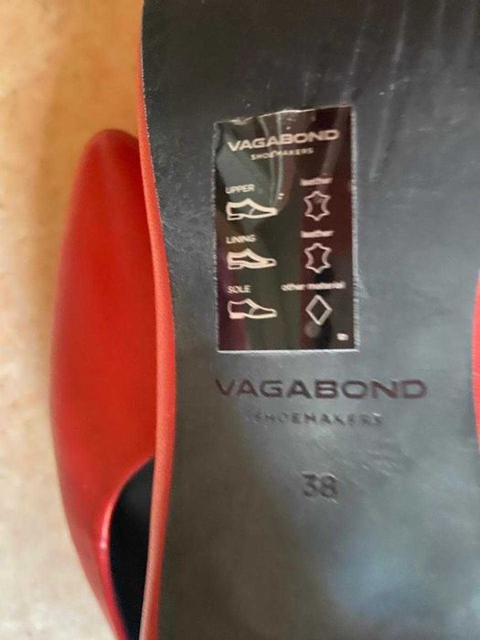 Туфли красные, 38 лодочки, кожа  Vagabond