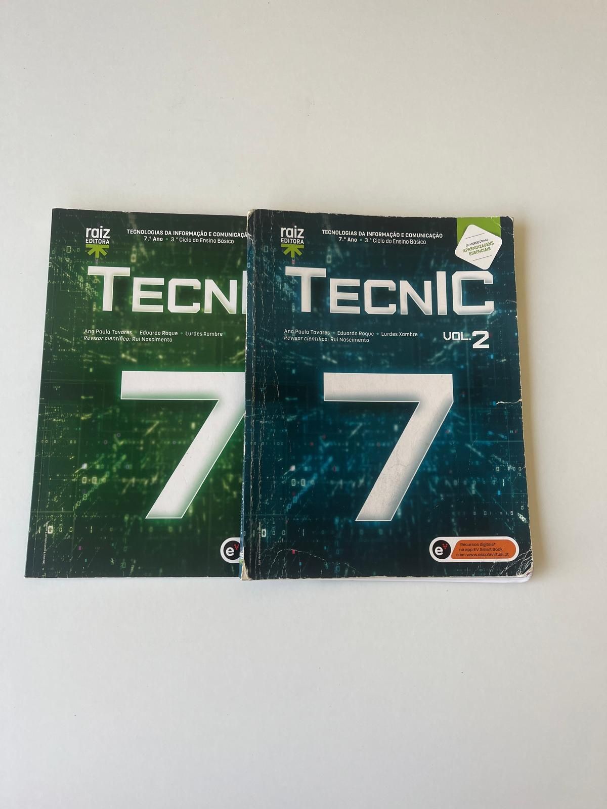 2 Livros de TIC 7.º Ano – Volume 1 quase novo + Volume 2 bom estado