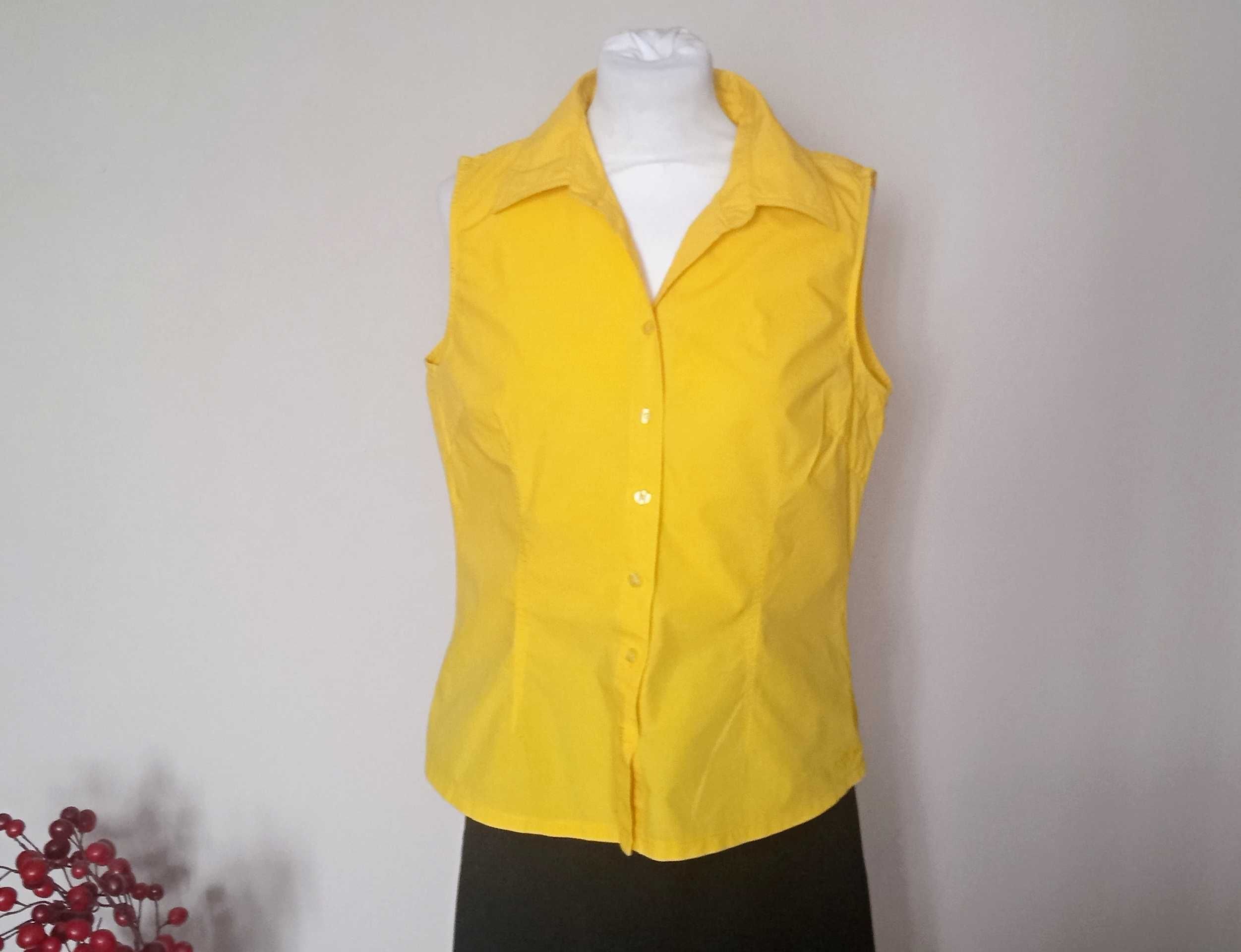 żółta bluzka bez rękawów, 100% bawełna