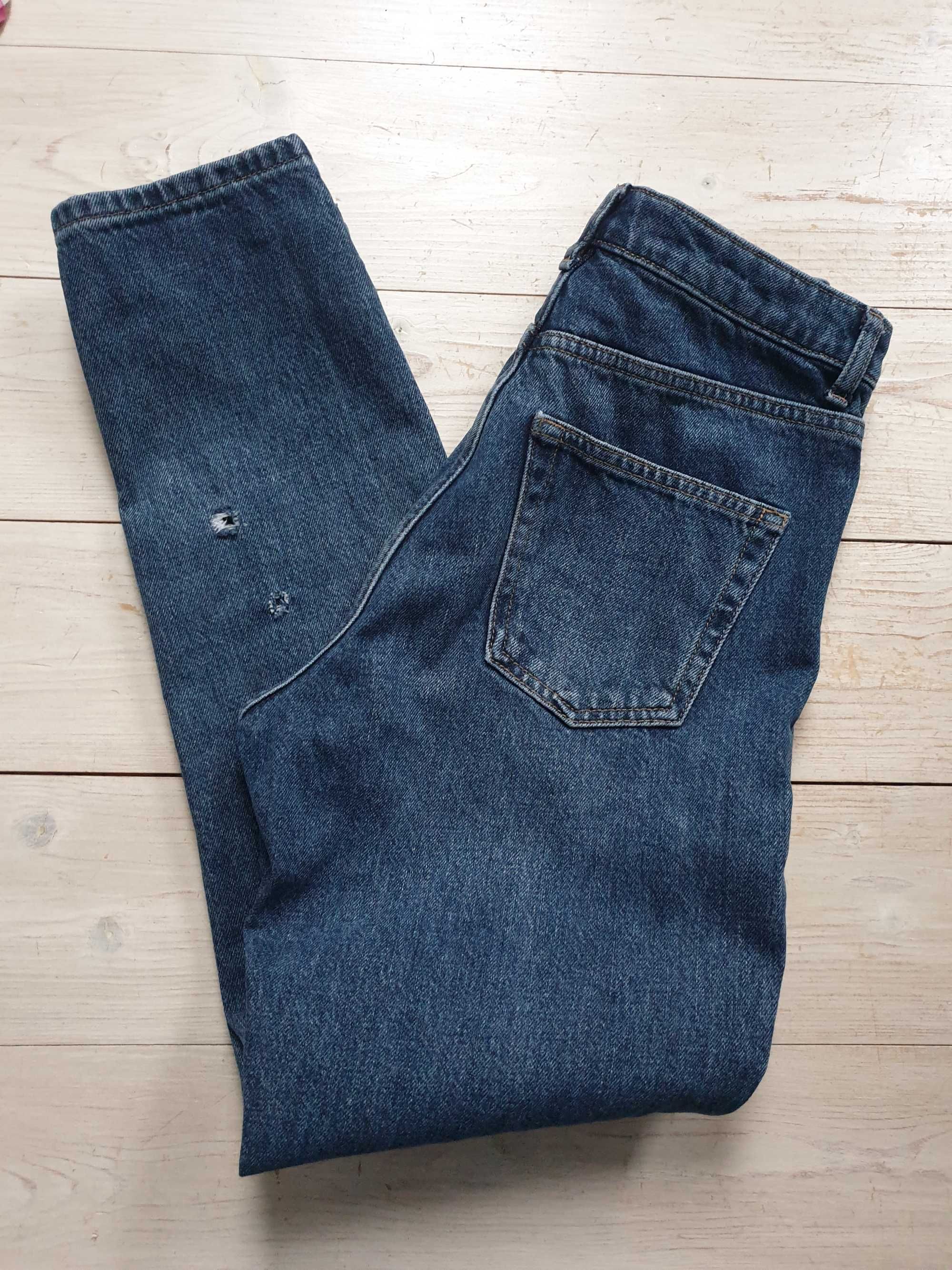 Dżinsy Mom Top Shop jeansy34 36 26/32 niebieskie granatowe