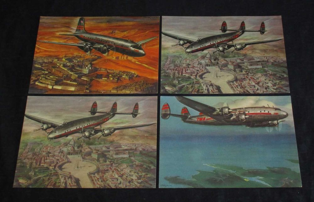 Postais TWA Trans World Airline Aviação
