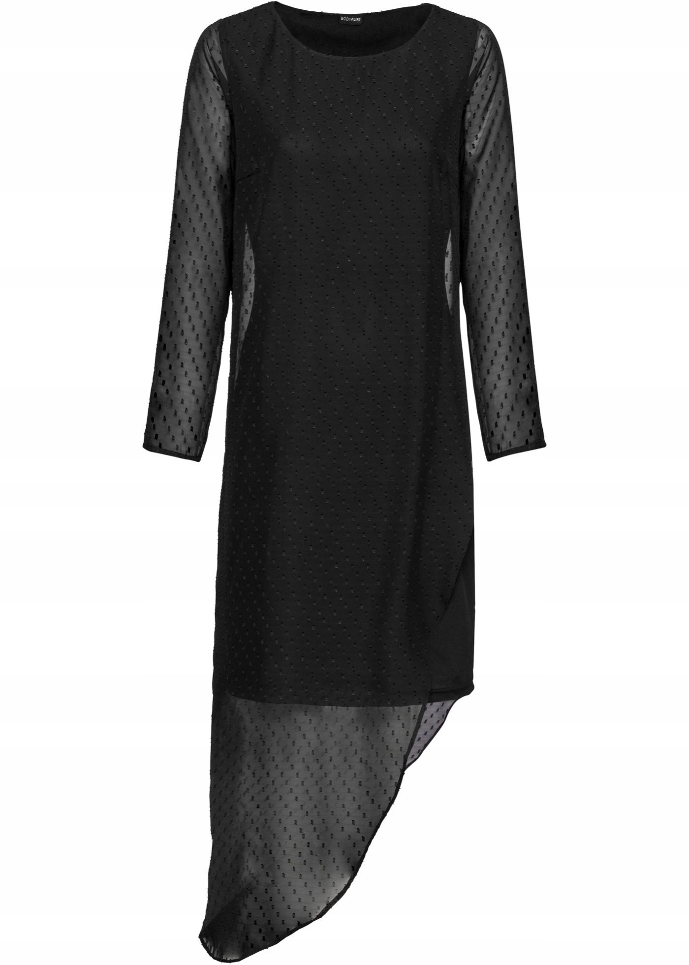 B.P.C Sukienka asymetryczna szyfonowa czarna *38