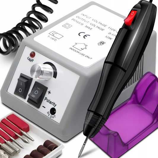 Frezarka do Paznokci Hybryda Żel Manicure + Zestaw Frezów