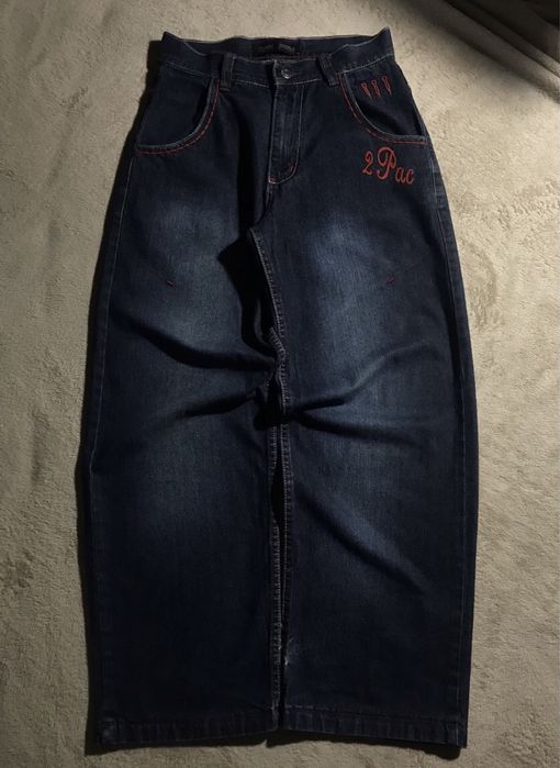 2Pac jeans blue sk8 y2k rap hip hop