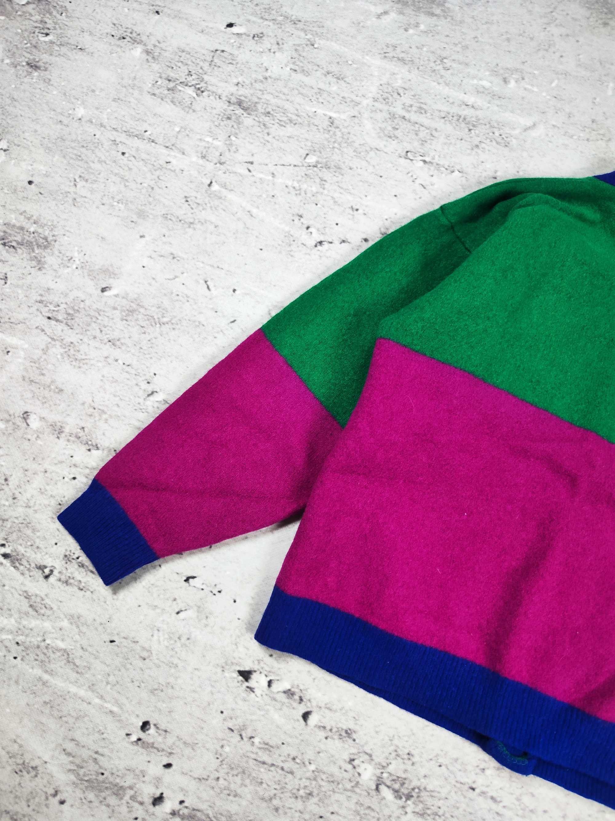 Vintage sweter wełniany kardigan damski irleand 90s 00s r. S
