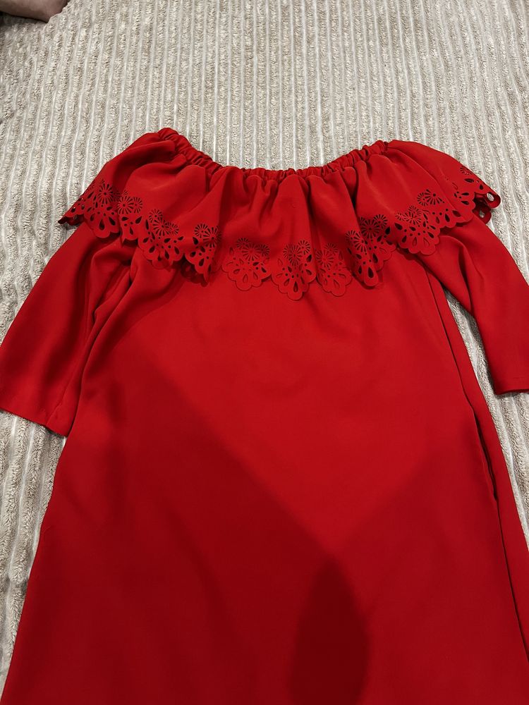 Червона сукня міні, розмір М-Л