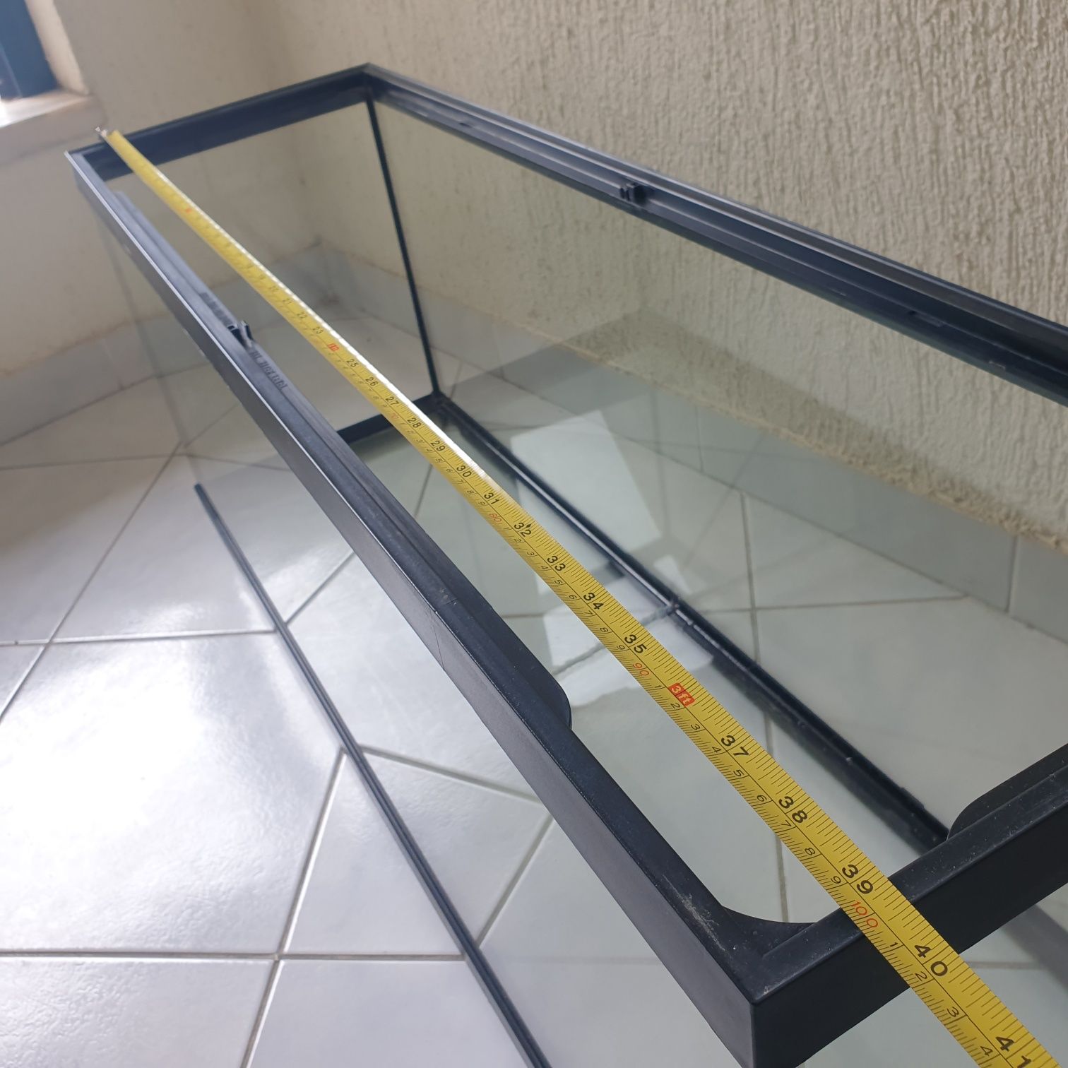 Aquário utilizado para terrário 100x30x40