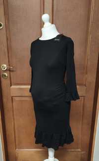 Sukienka ciążowa S NOWA czarna Esmara 36 z falbankami