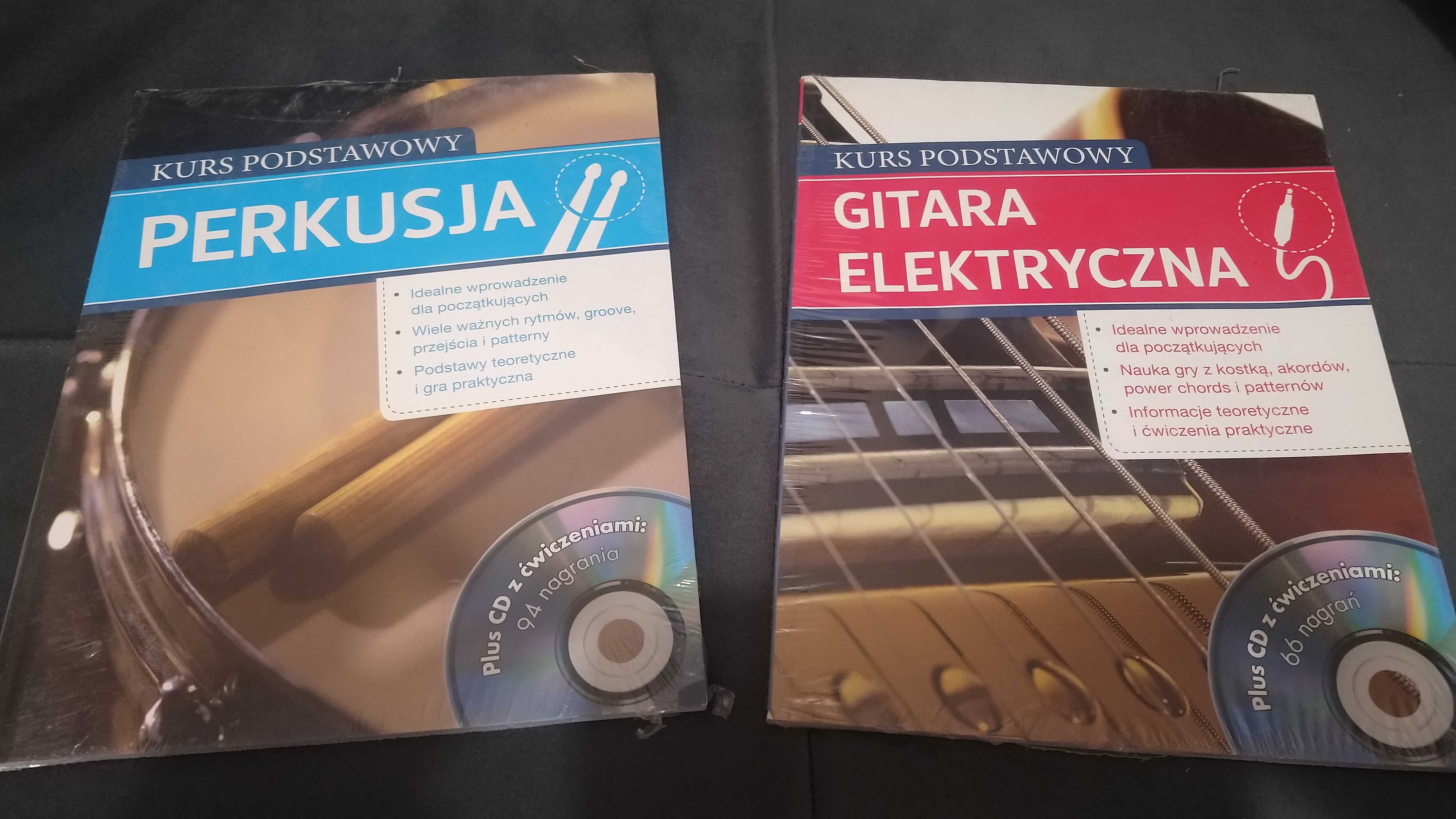 Kurs podstawowy Gitara elektryczna + Perkusja (Kurs + CD) NOWE w Folii