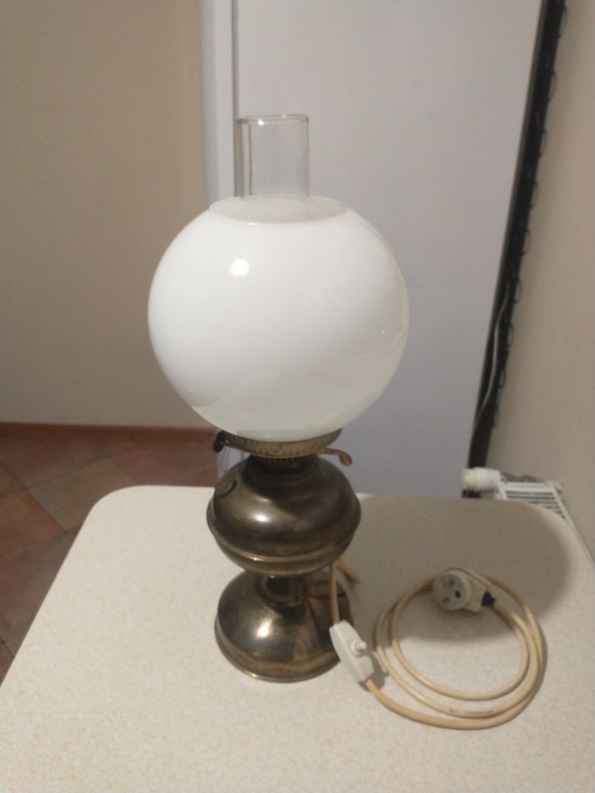 Mosiężna lampa elektryczna 48 cm wysokość