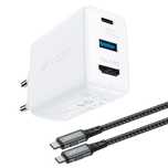 Acefast 2w1 ładowarka sieciowa GaN 65w Usb Typ C / Usb, adapter przejś