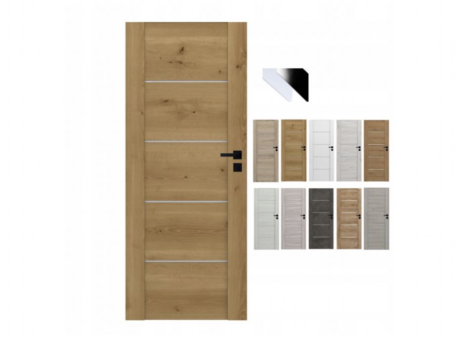 Drzwi wewnętrzne Pegasus Windoor z szybkami Dąb Górski Przylgowe/Bezpr