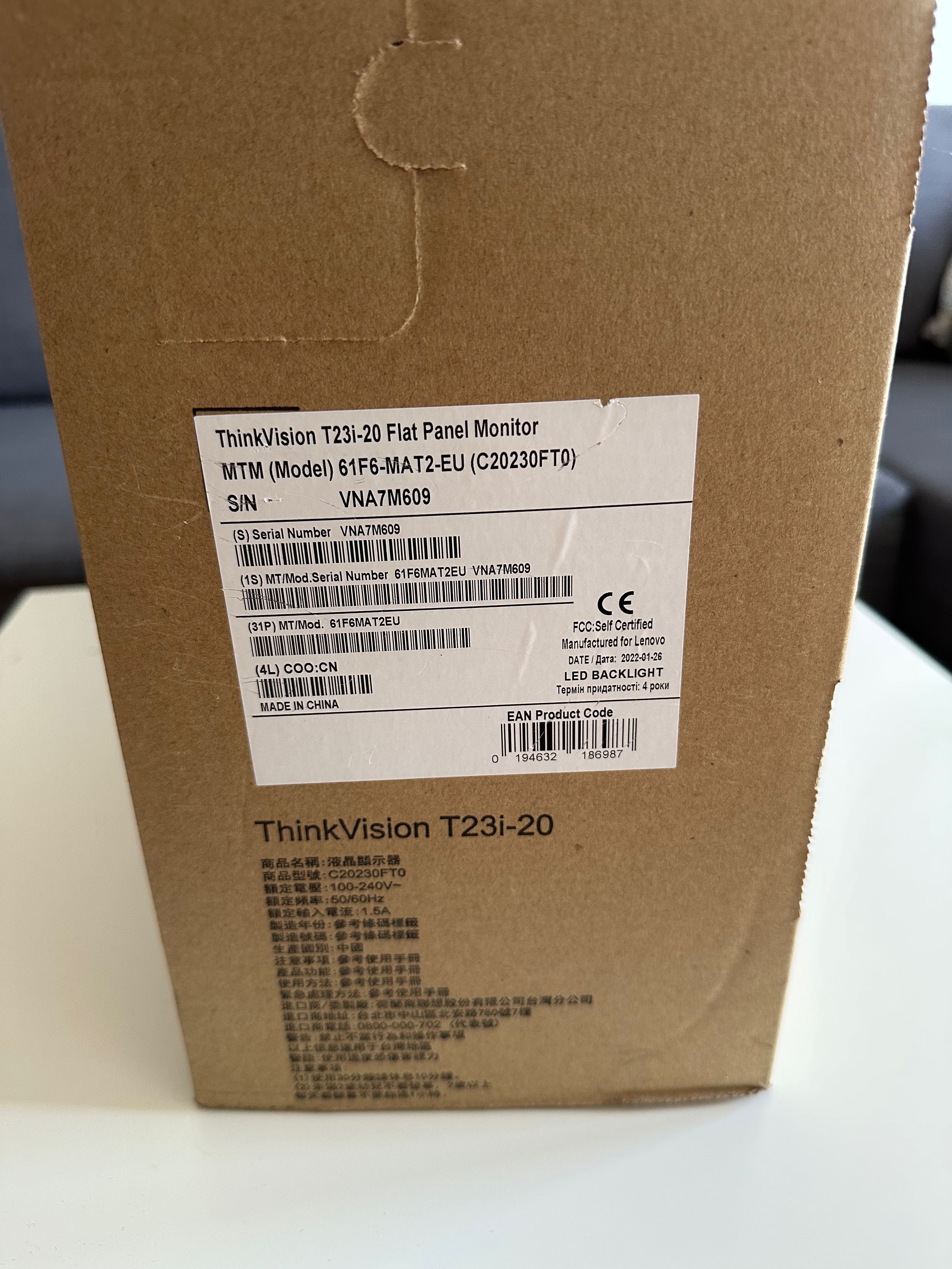 Monitor Lenovo ThinkVision T23i-20