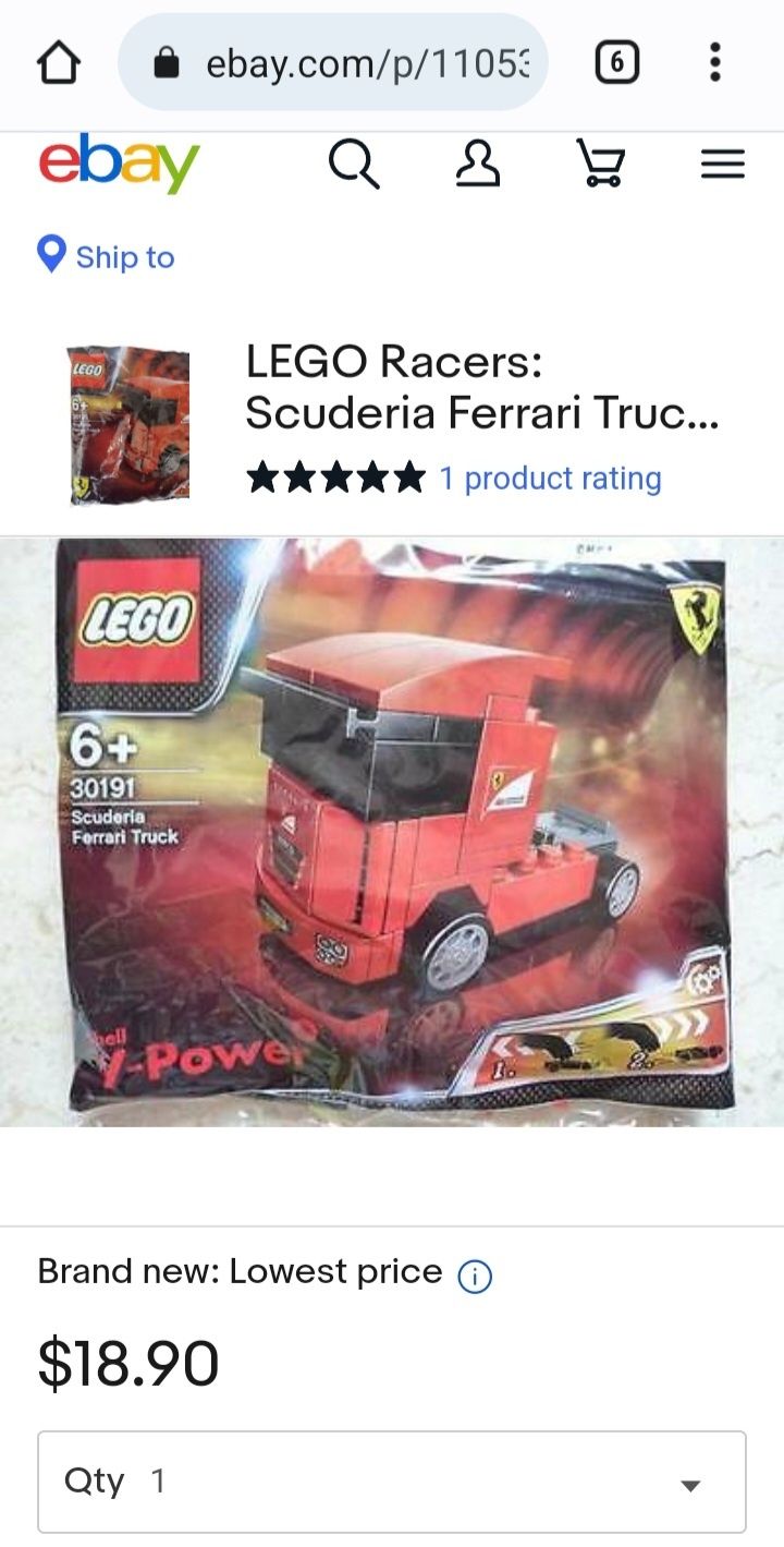Конструктор Lego 30191 Ferrari Scuderia Ferrari Truck