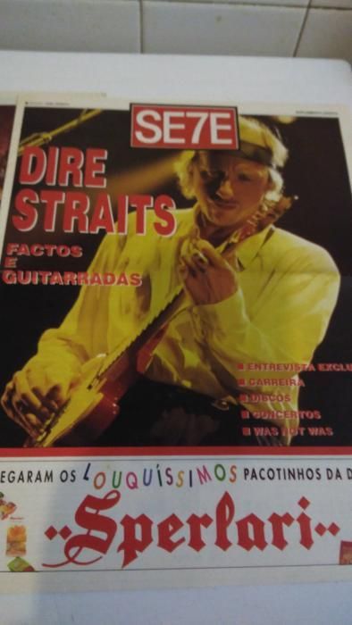 suplementos antigo jornal SE7E Genesis e Dire Straits