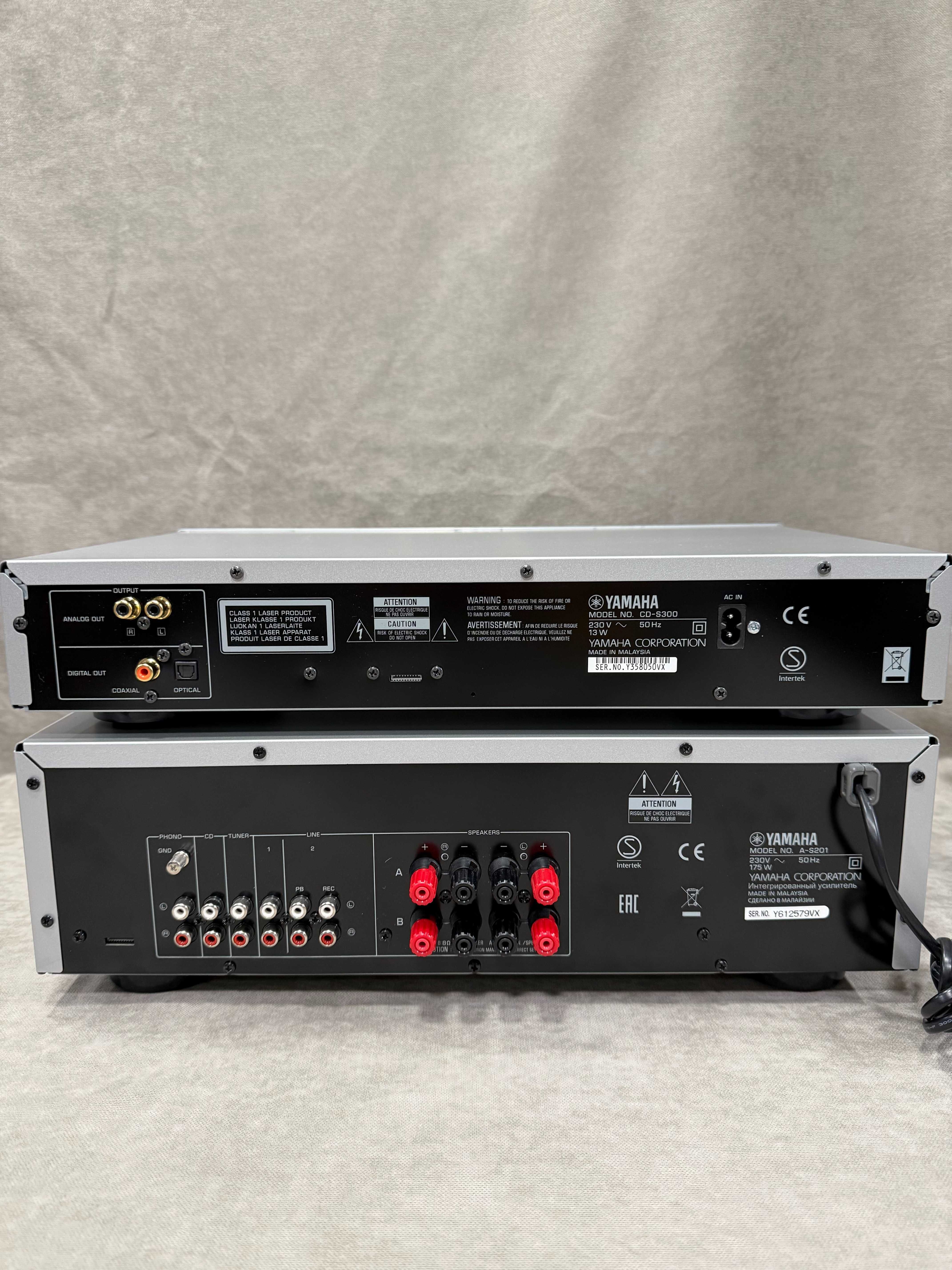 Zestaw stereo wzmacniacz i CD Yamaha a-s 201, plus CD - S 300 srebrny