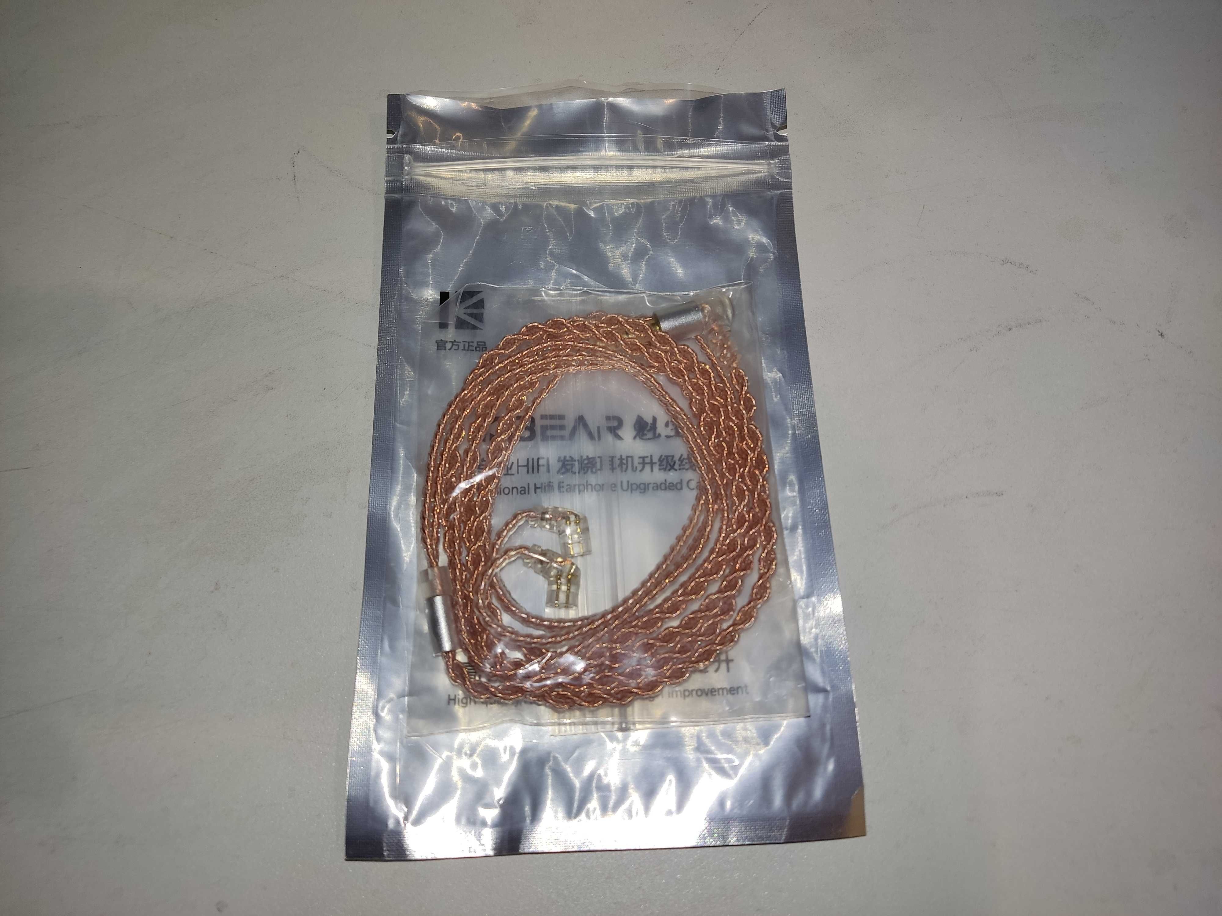 Кабель для навушників KBEAR 4 core, 2 pin QDC конектор 3.5мм jack