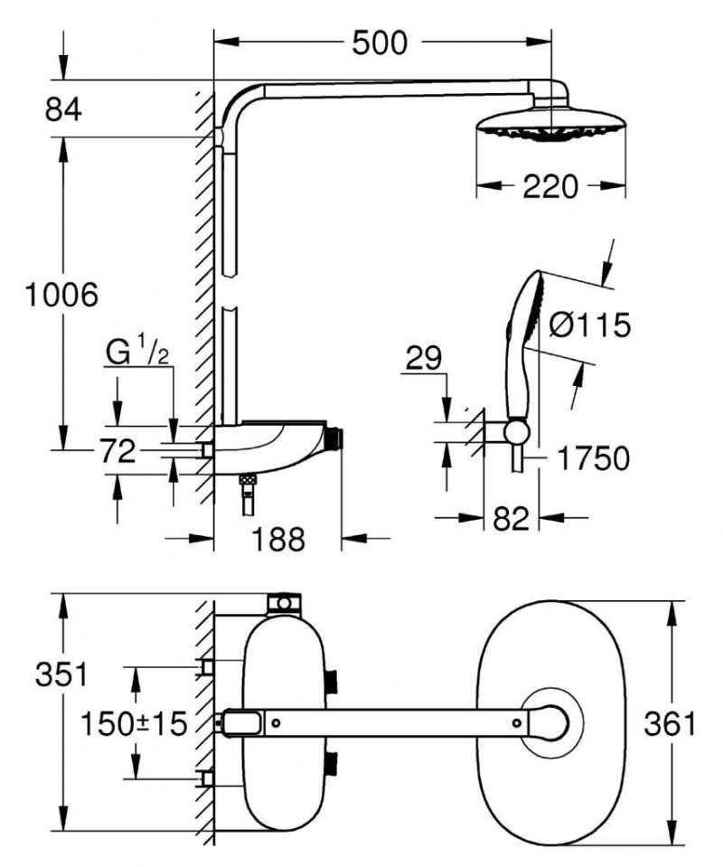 Grohe Rainshower System SmartControl 360 Duo