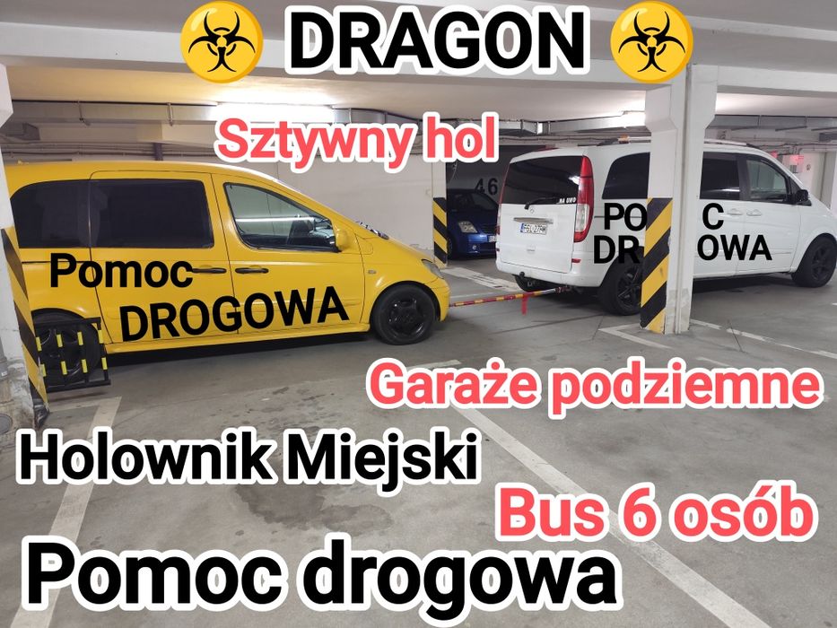 DRAGON Tanio Pomoc Drogowa,Laweta Zielona Góra,Bus 6 osob,Holownik 4x4