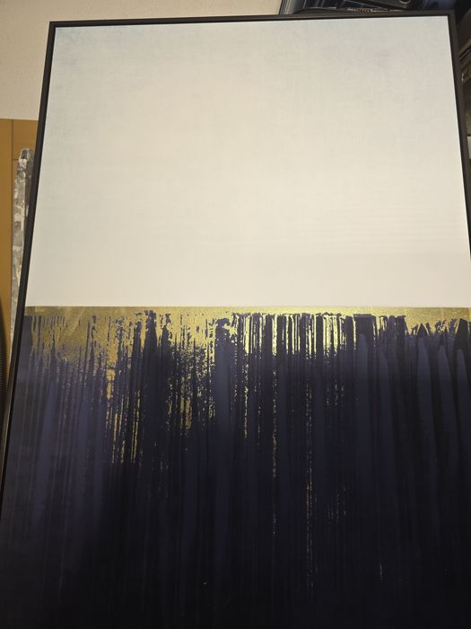 Quadro azul e branco de parede