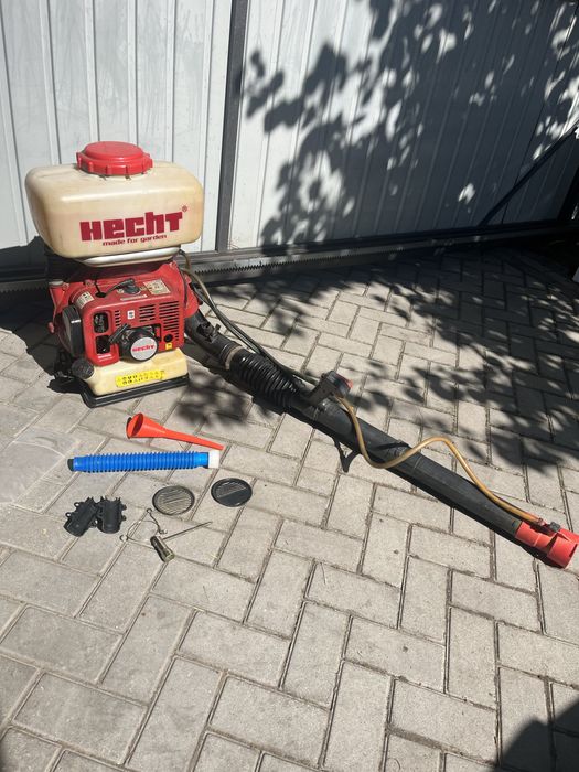 Hecht 459 садовий оприскувач, дуйка для листя, солі, бензиновий