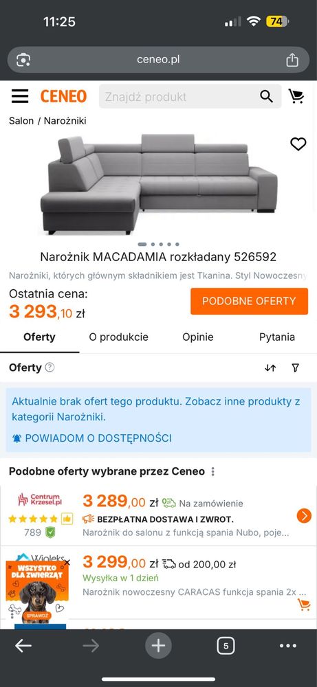 Narożnik Macadamia