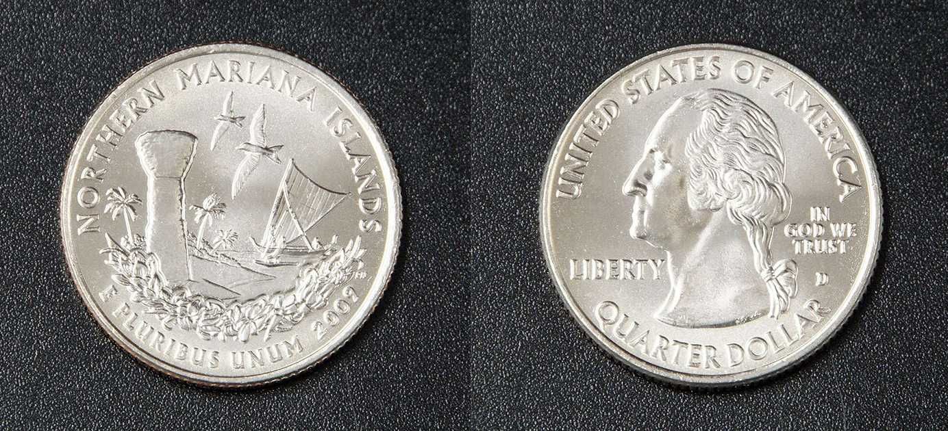 25 центов 'Штаты и территории США', набор из 6 монет, 2009