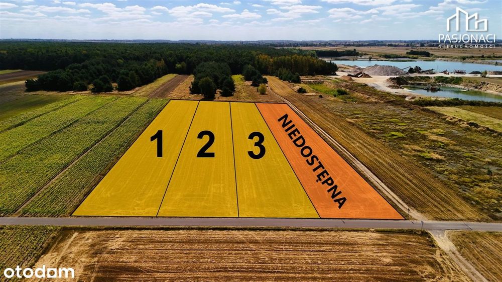 Duże działki budowlano-rolne przy asfalcie