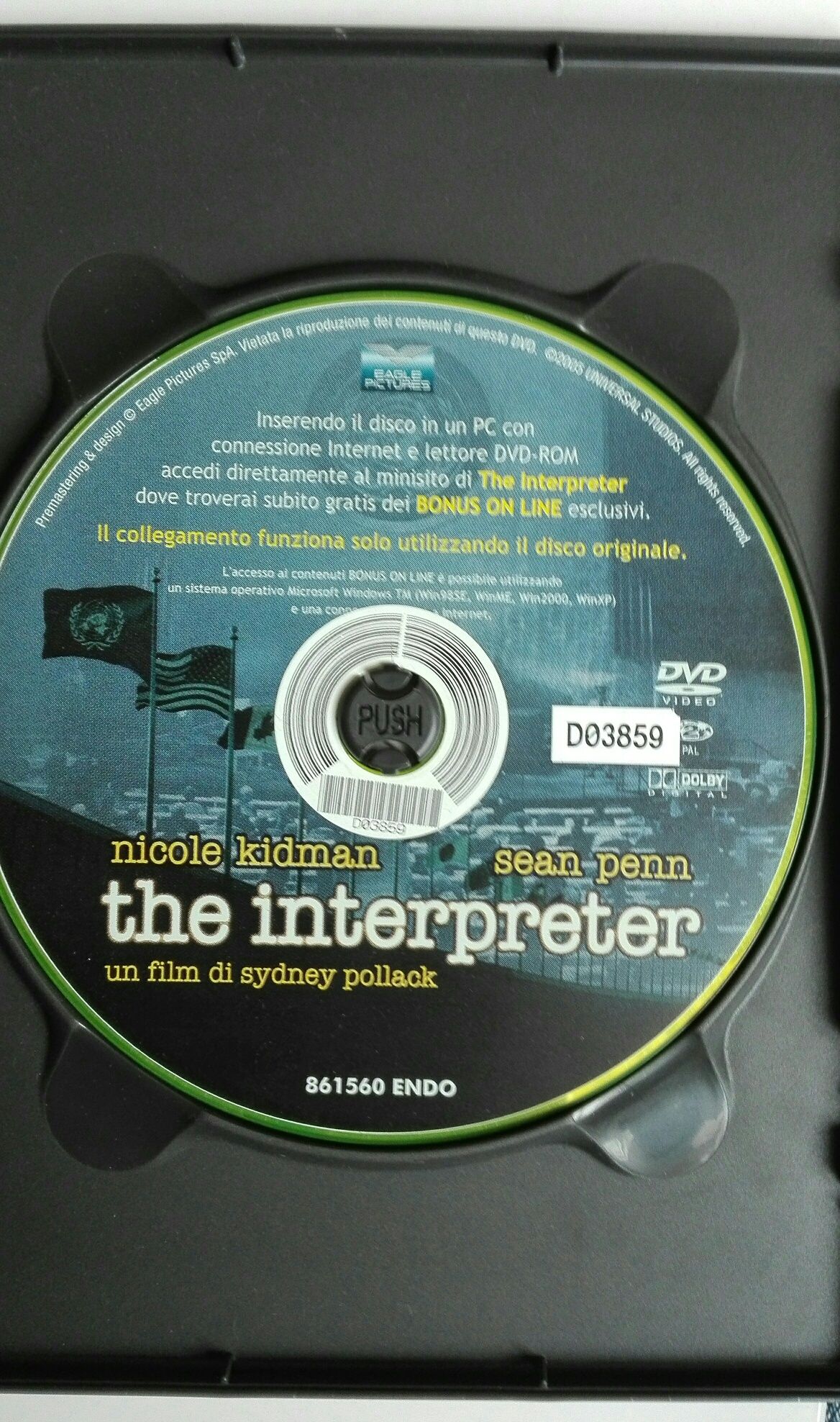 DVD the interpreter Nicol Kidman, Sean Penn