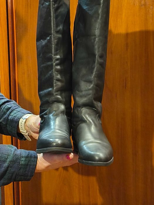 kozaczki wysokie skórzane czarne