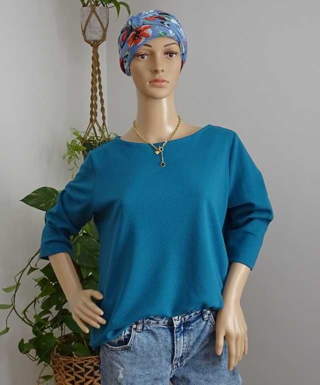 Elegancka klasyczna turkusowa morska bluzka Christian Berg 28% wiskoza