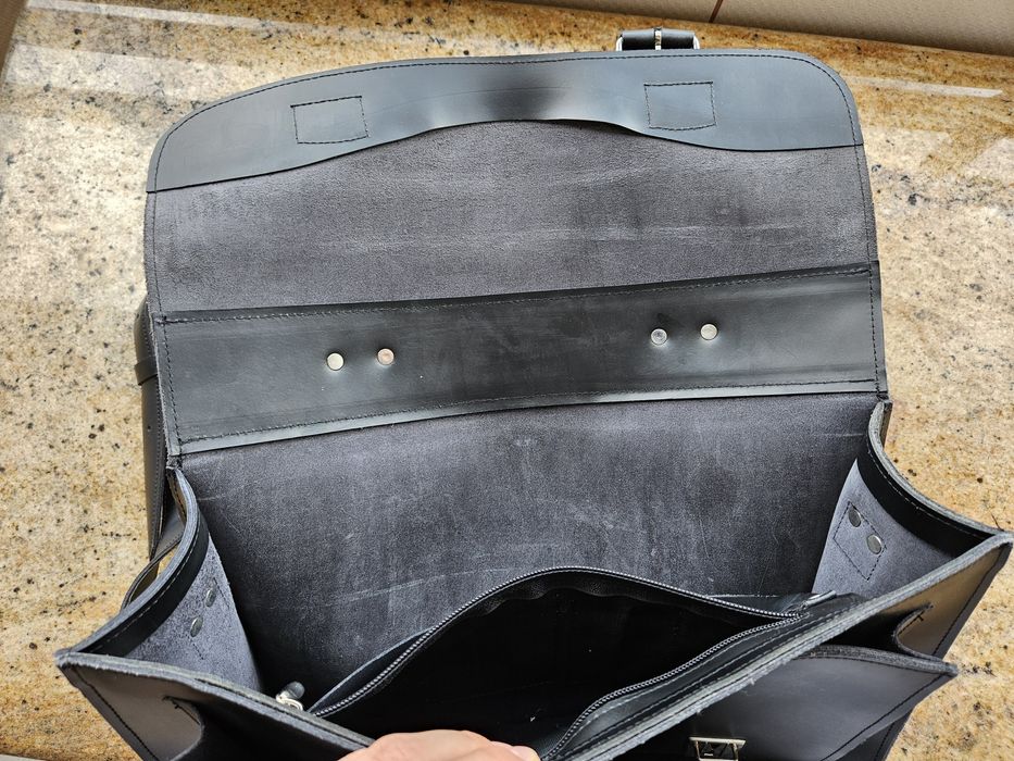 Czarna 100% skórzana torba Brooklyn Słoń Torbalski na ramię i do ręki