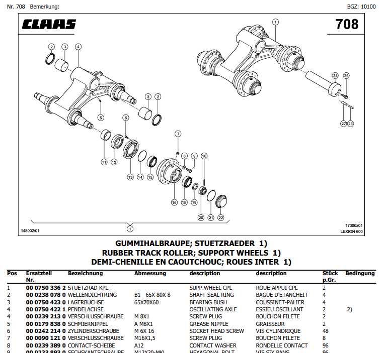 Katalog części Claas Lexion 600, 600 MTS