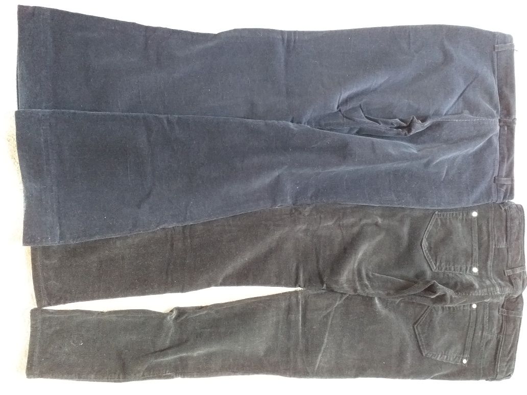Spodnie sztruksowe, czarne, 2 szt., rozm 36-38