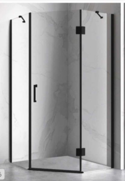Kabina prysznicowa pięciokątna KZ10A czarna 80x80 CM (bez brodzika)