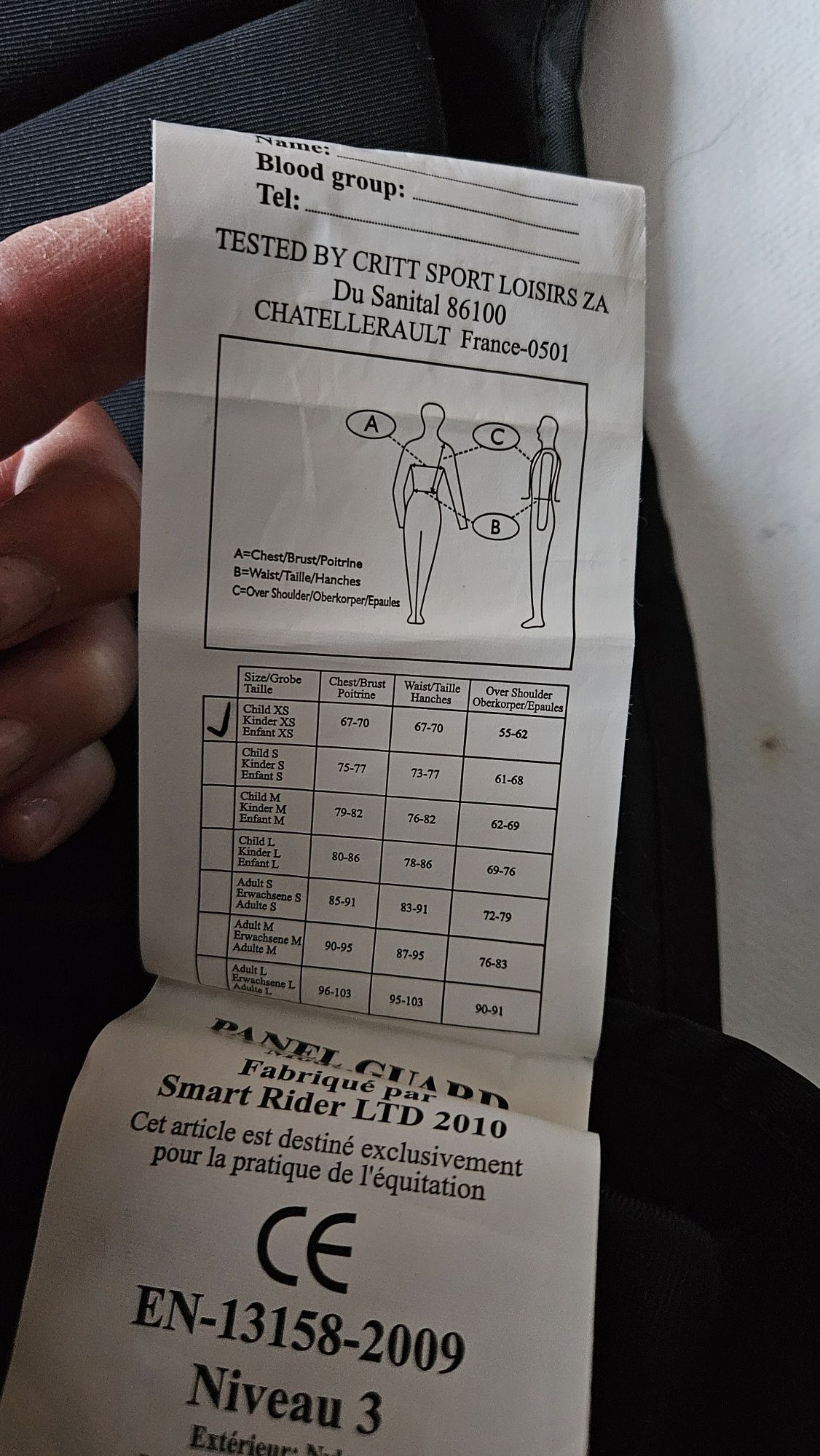 Kamizelka jeździecka ochronna SMART RIDER  xs