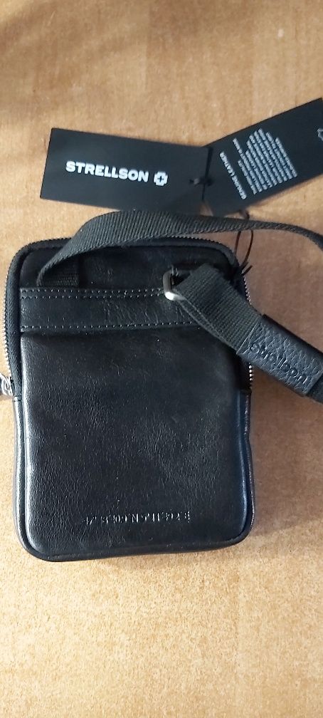 STRELLSON Kenley black 900  torba męska saszetka made in swiss