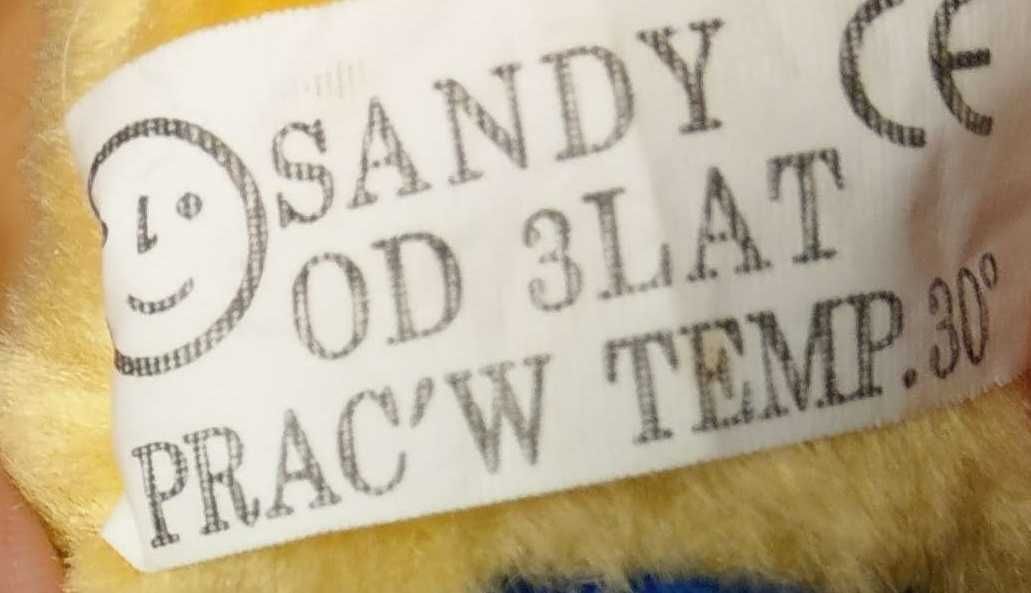 Żółty jeż mrówkojad maskotka nowa duża znanej marki Sandy wysyłka