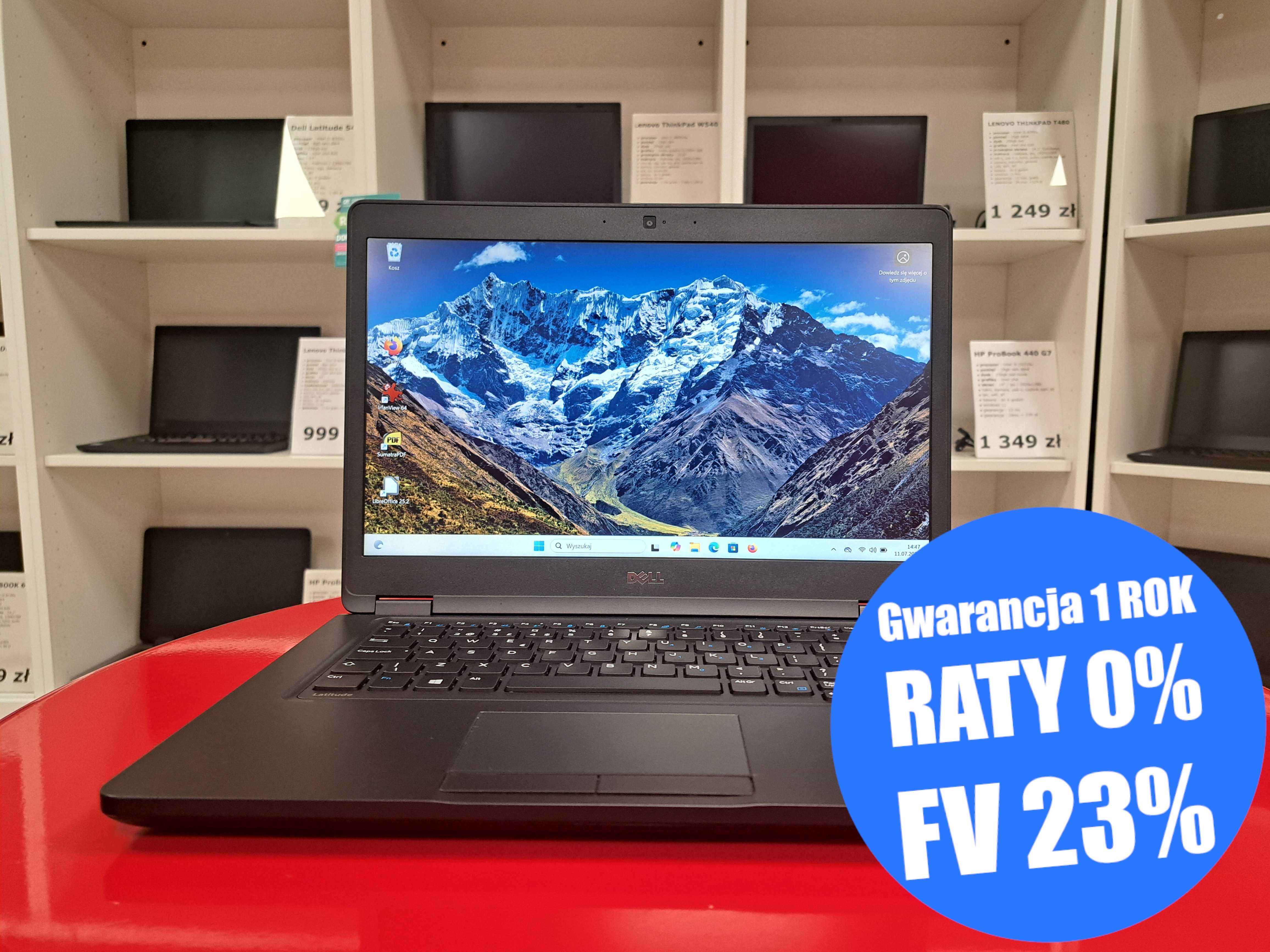 Laptop A-Klasa 14" Dell Latitude 5480 i5 16GB Win11 256SSD Kamera HDMI