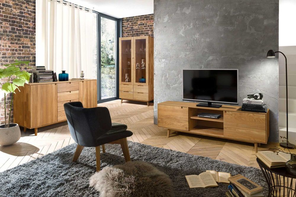 Lita dębowa szafka RTV Victoris 180 cm x 53,5 cm x 39 cm dąb olejowany