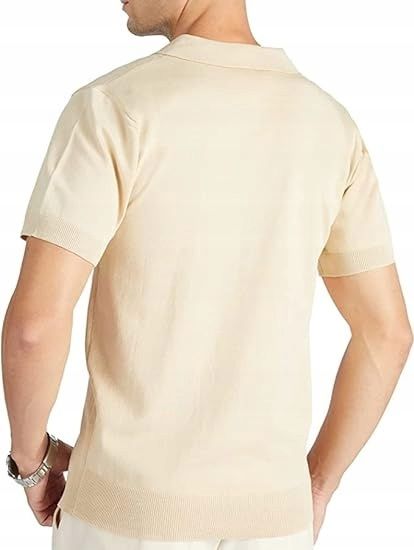 Męska koszulka Polo Beżowa bardzo wygodna i elastyczna Rozmiar L
