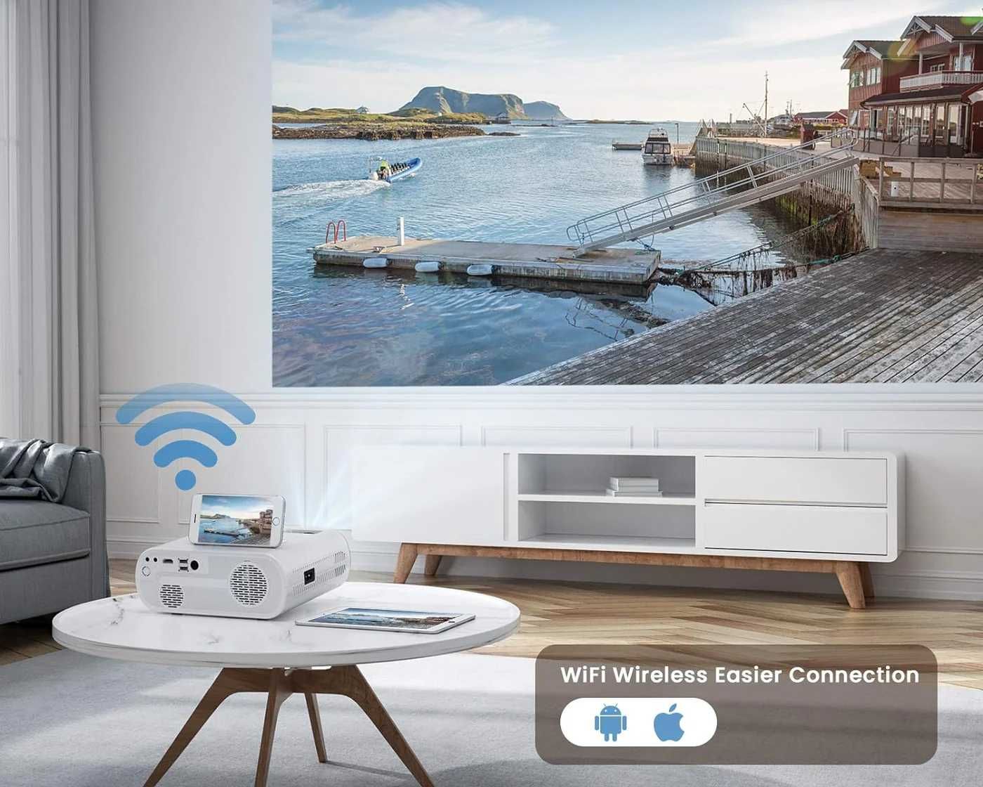 Проектор WiMiUS K5 WiFi Bluetooth Full HD 1080P сумісний зі смартфоном