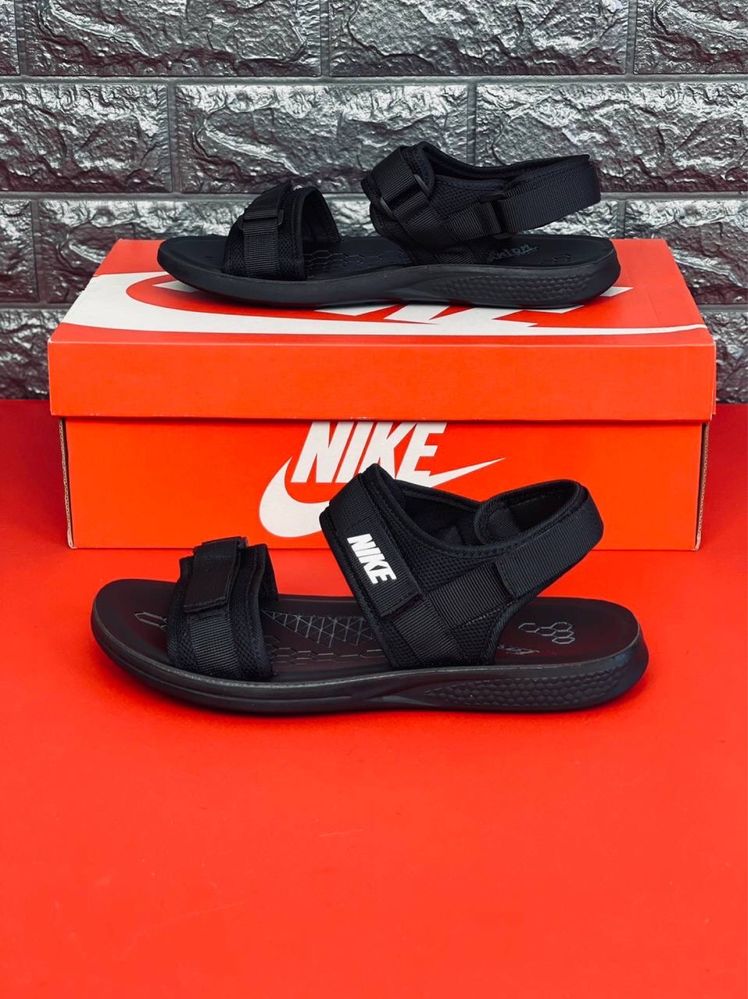 Босоножки Nike мужские Сандали черные Найк сандалии на липучках